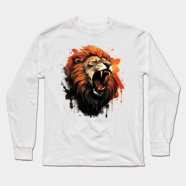 roaring lion Long Sleeve T-Shirt by piratesnow